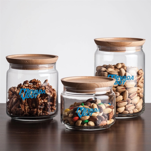 Finch Jar with Wooden Lid - Imprinted