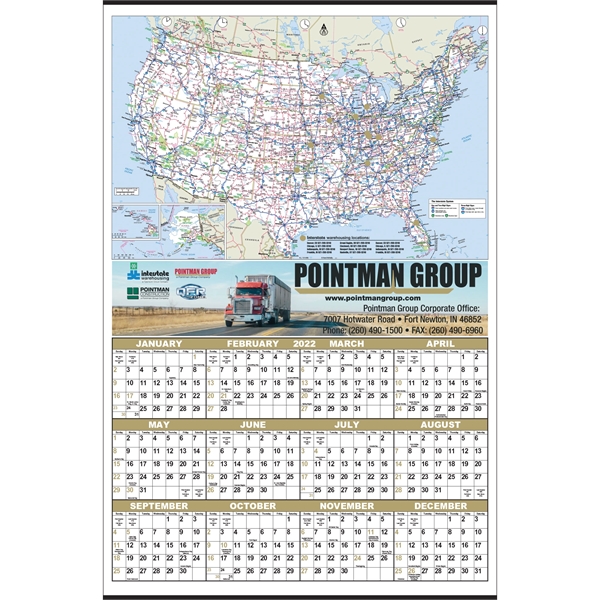 Custom Full Color Large U S Map Year In View Calendar