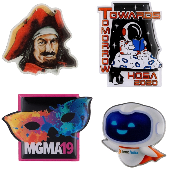 Custom Lapel Pins Full Color Litho Dome