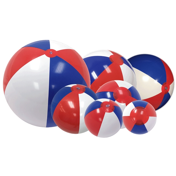 Inflatable Blue, Red and White Beach Balls