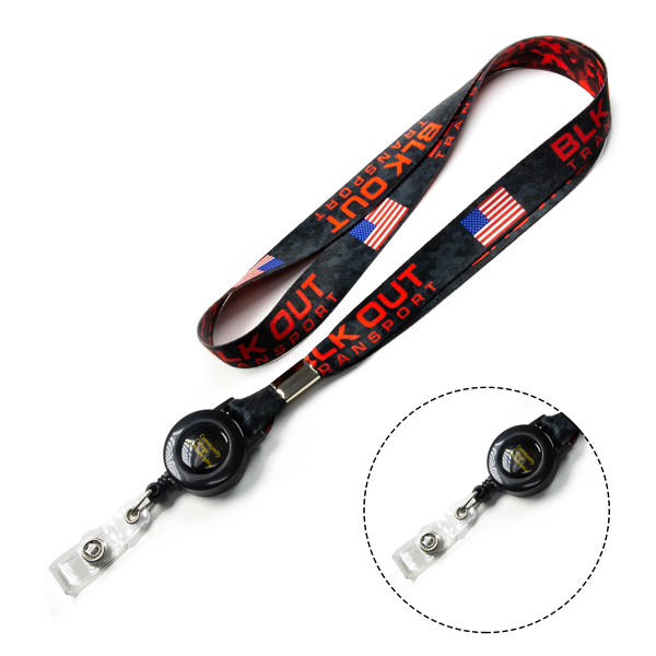 Dye-Sublimation Lanyard with Retractable Reel Combo