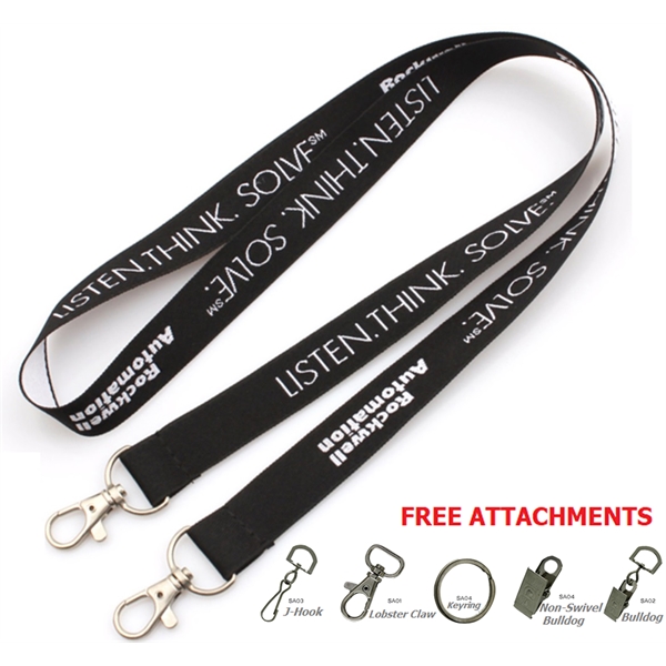 Open Ended Polyester Lanyard w/ Custom Imprint Badge Holder