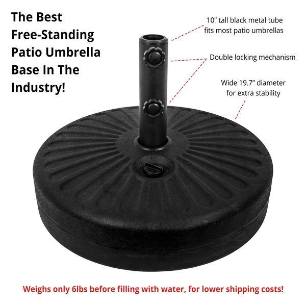 Free-Standing Hi-Density Texture Plastic Patio Umbrella Base