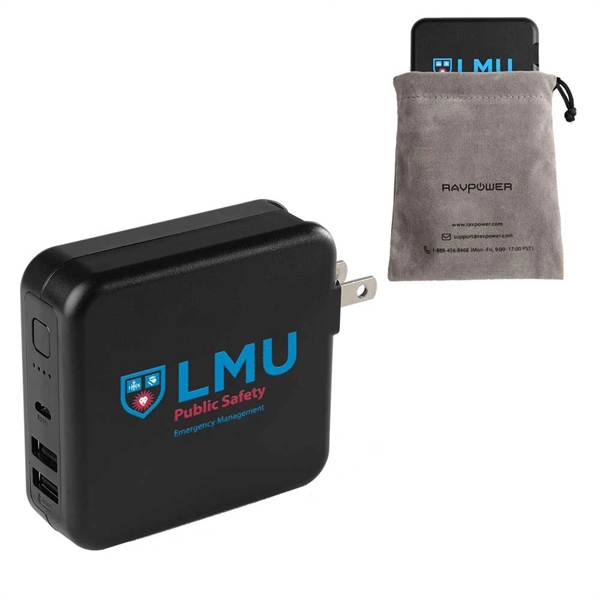 Ravpower 6700mAh Power Bank with Dual USB Wall Charger