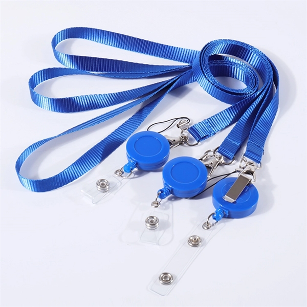 Retractable polyester imprint lanyards badge reel