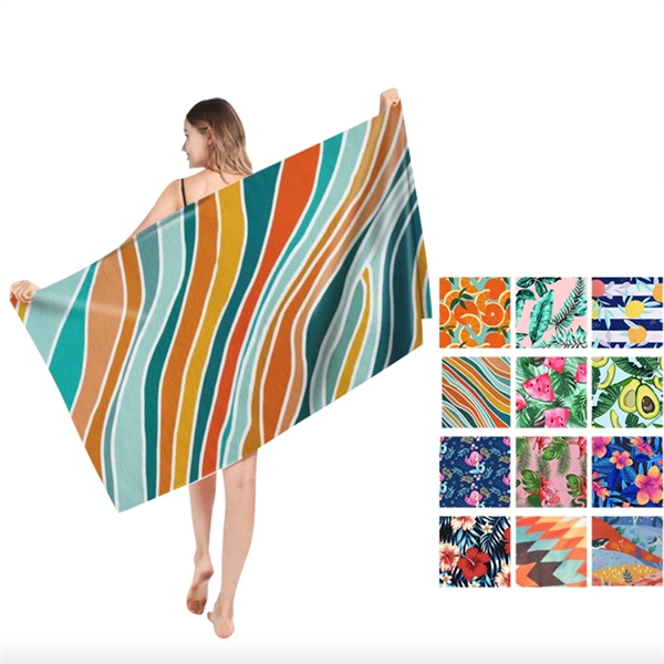63" x 31.5" Oversized Full Sublimation Beach Towel
