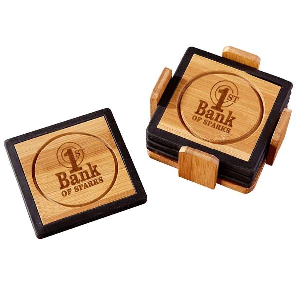 Bamboo and Silicone Coaster Set