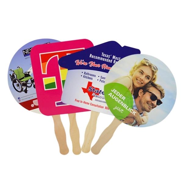 Custom Paper Fan With Wooden Handle