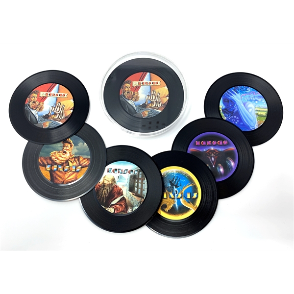 2-Sided Mini Record Coasters - Sets of 6 - Clear Hard Cases