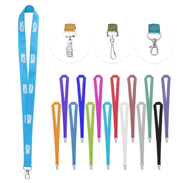 3/4" Screen Printed Polyester Lanyard