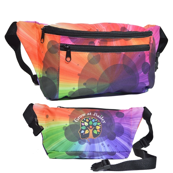 3 Zipper Fanny Pack w/ Full Wrap Sublimation (13.4"x6"x3.8")