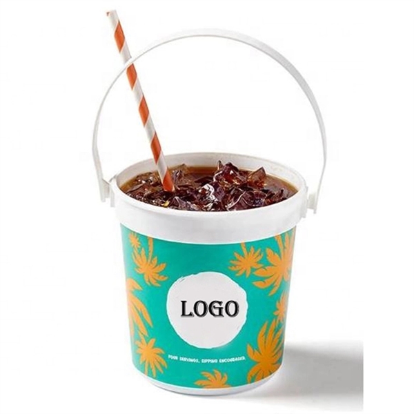 32 oz Handled Plastic Drink Bucket