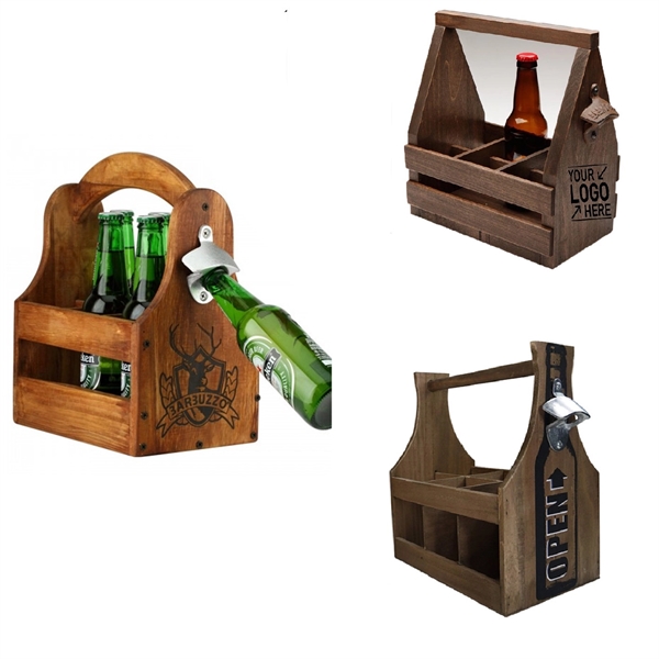 Wood 6 Pack Beer Caddy Carrier