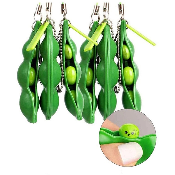 Bean keychain for relieving stess