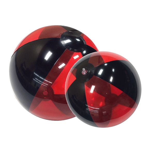 Inflatable Translucent Red and Black Beach Ball