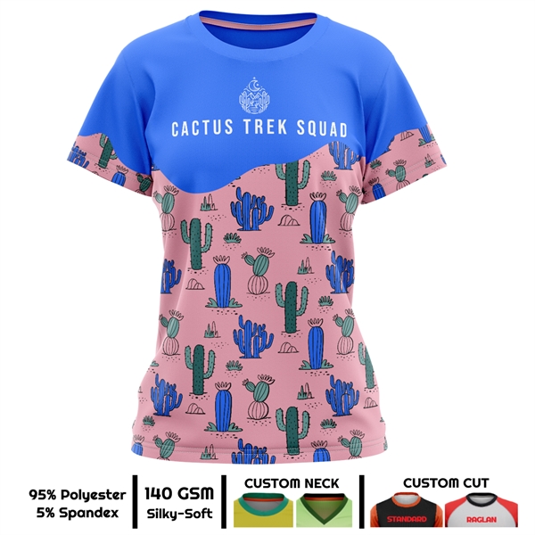 Women's Full Sublimation 160G Brushed Milk Silk Short Sleeve