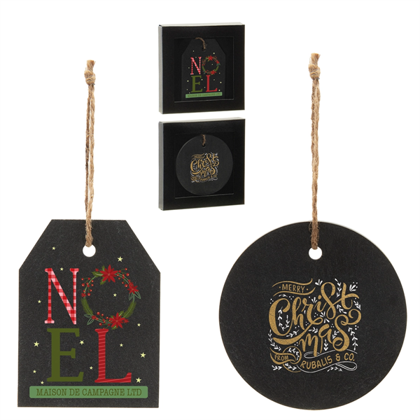 Slate Holiday Christmas Tree Ornament