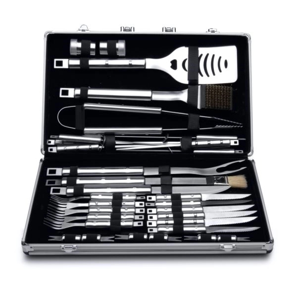 Essentials 33pc 18/10 SS BBQ Set/Case, Cubo