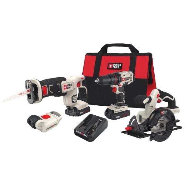 20V MAX 4-Tool Combo Kit - Drill/Driver, Circ Saw, Recip Saw