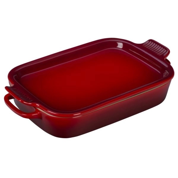 2.75qt Stoneware Rectangular Dish w/ Platter Lid Cerise