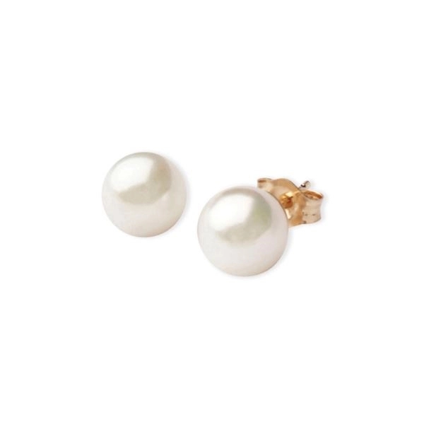Pearl Earrings 6mm - White