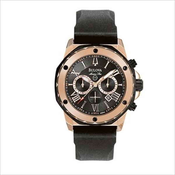 Marine Star Mens Black Rubber Band Watch, Black Dial