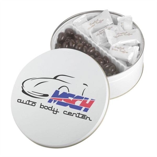 Collector tin filled with English Butter Toffee/Almonds