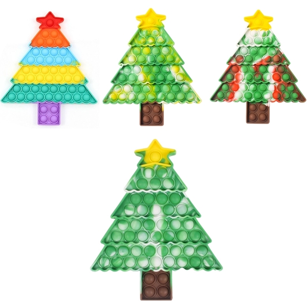 Large Tie Dye Christmas Tree Silicone Pop Fidget Toy