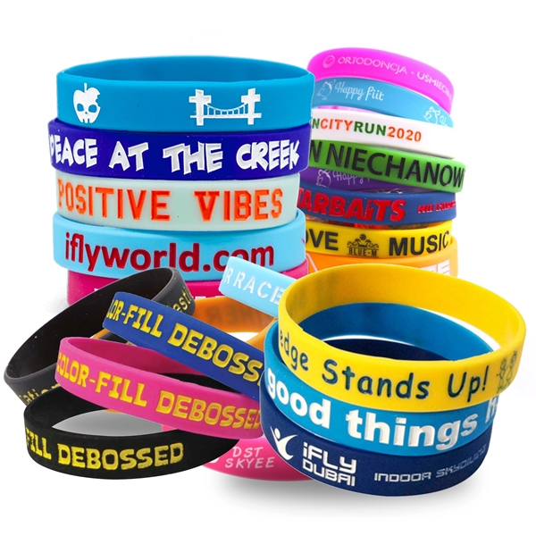 Colorfilled Silicone Wristband Bracelet