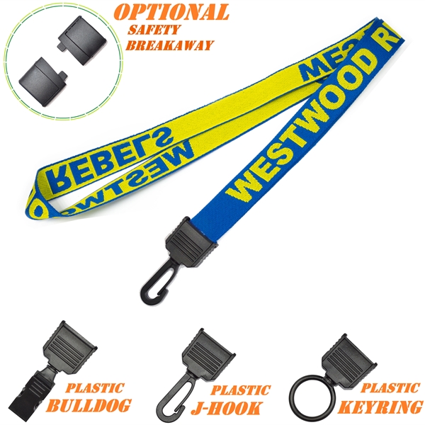 Custom Woven Lanyards w/ Plastic Attachment