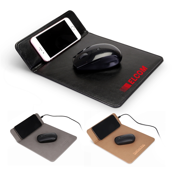 Leatherette Wireless Charging Mouse Pad
