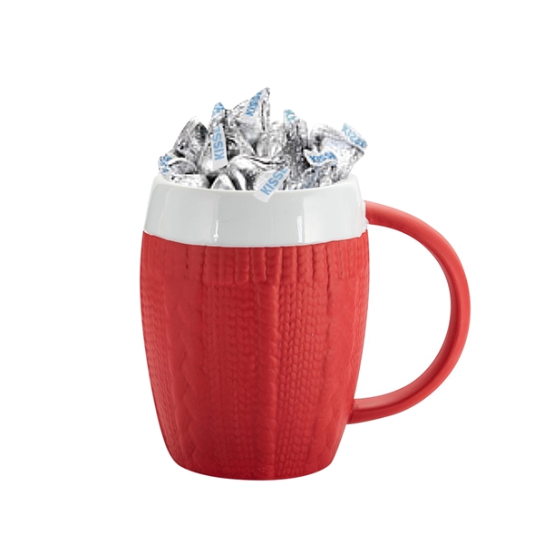 16 oz Ceramic  faux Sweater Mug w/Hershey kisses