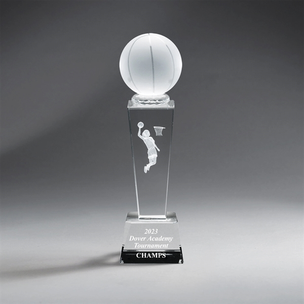 Crystal Column Award with Ball, Female Basketball