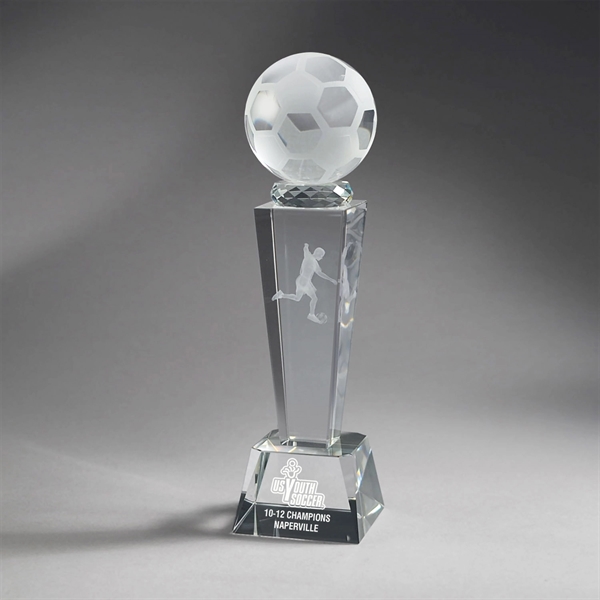 Crystal Column Award with Ball, Male Soccer