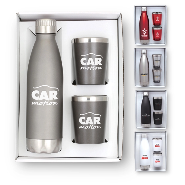 Stainless Steel Bottle and Tumblers Gift Set