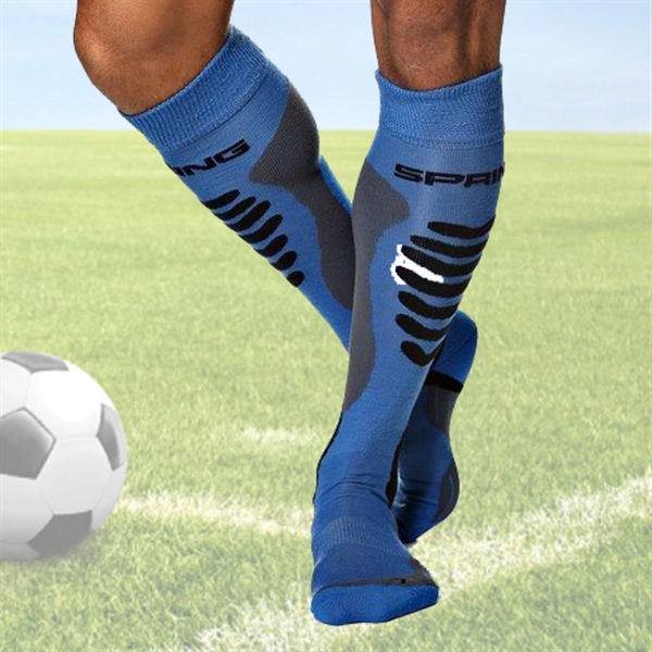 Cushioned knee high custom knit football socks, 144 needle
