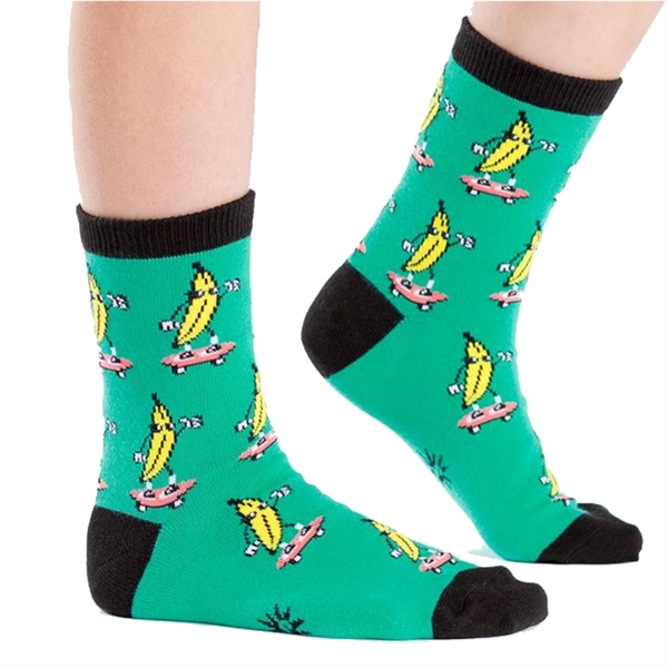 Youth below the calf knitted crew socks,168 or 200 needle