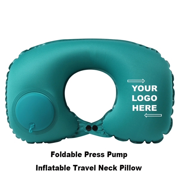 Foldable Press Pump Inflatable Travel Neck Pillow