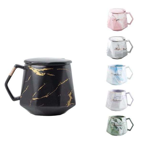 13.5 oz Marbling Ceramic Coffee Mug w/Gift Set Box