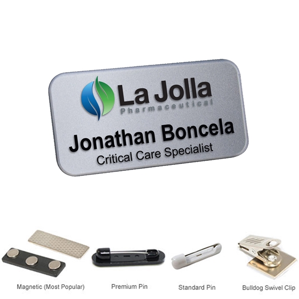 3"W x 1.25"H Shadow Name Badge w/ Full Color Logo