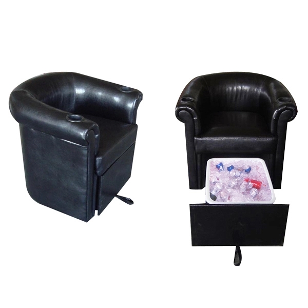 Home theater club chair with slide out cooler