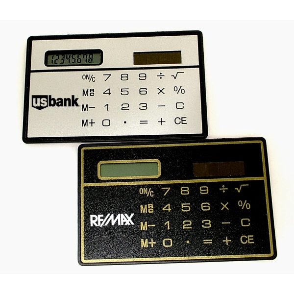 Ultra thin solar powered calculator