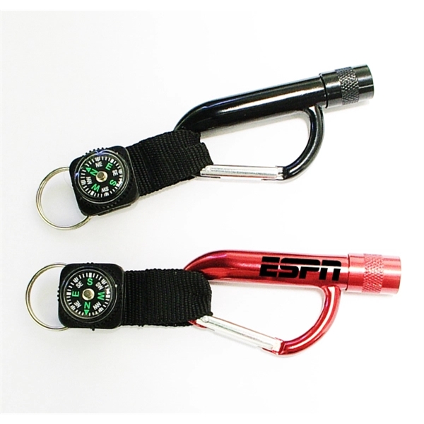 Carabiner with LED Flashlight