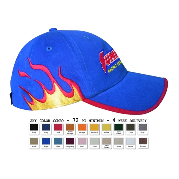 Fire Ring Racing Cap with 14K Free Embroidery Stitches