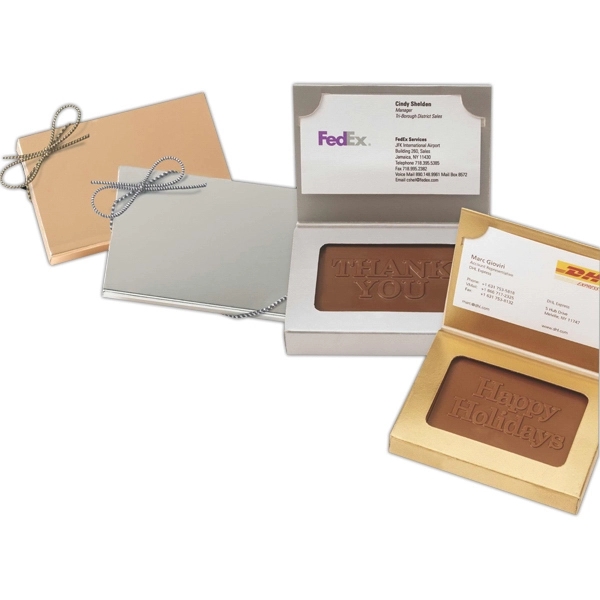 Custom Molded Rectangle Chocolate Piece Business Card Box
