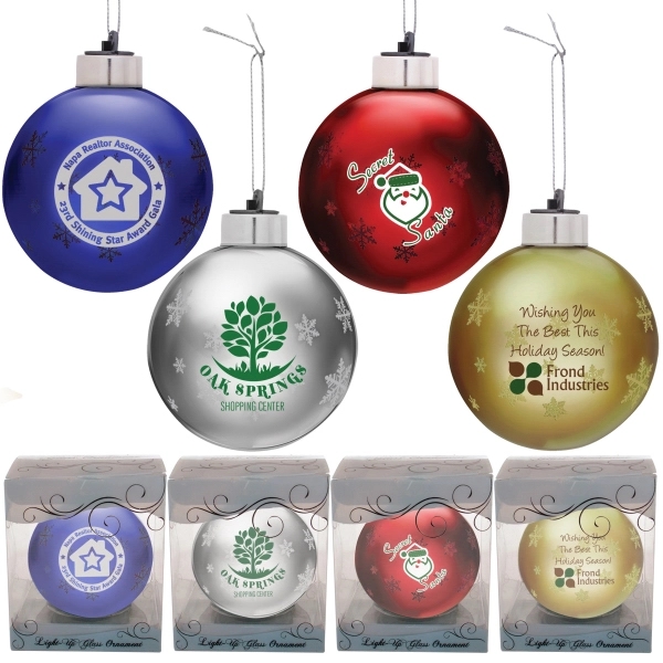 Light Up Glass Holiday Christmas Tree Ornament