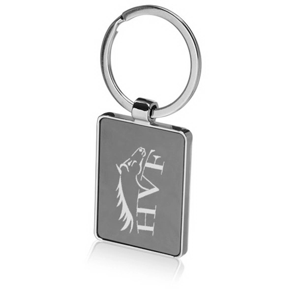 Two Tone Rectangular Metal Keychains