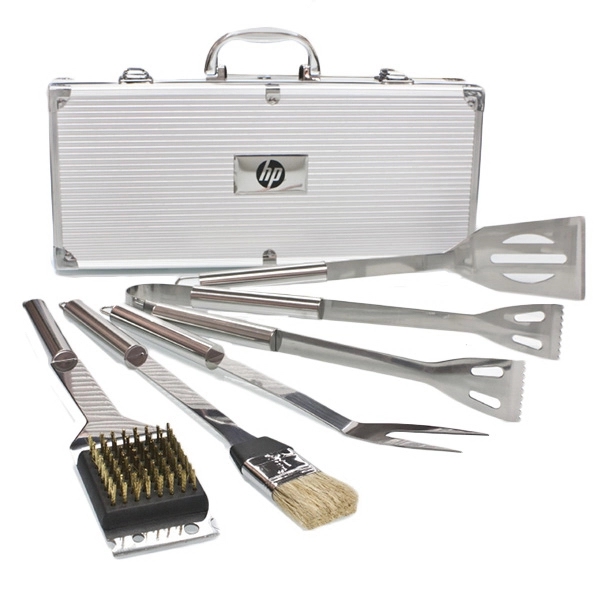 Deluxe 5 pc Stainless Steel BBQ Tool Set