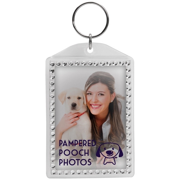 Rhinestone Snap in Keytag