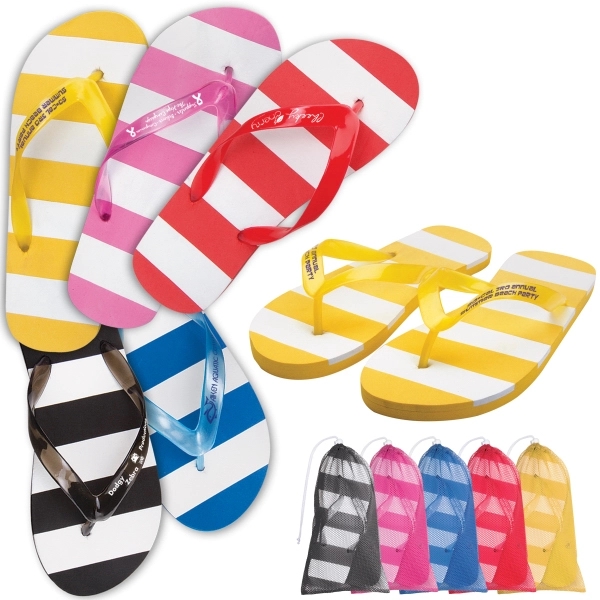 Striped Adult flip flop
